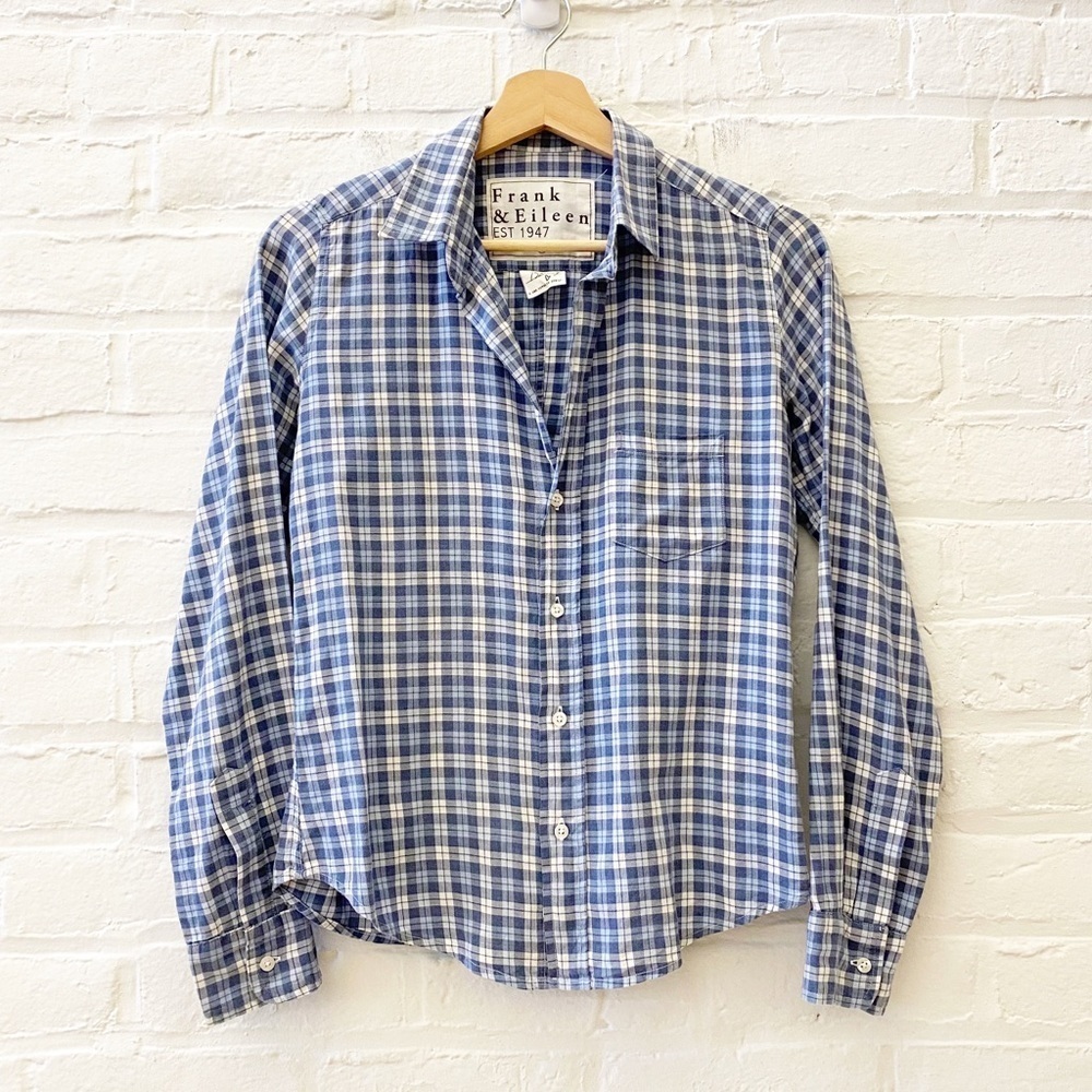 Frank & Eileen || Barry‎ Plaid Button Down Shirt Cotton Blue XS